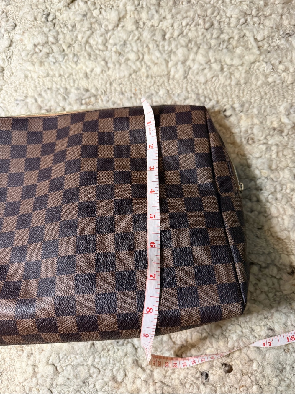Amazon Brown Check Toiletry Pouch - Picture 3 of 5